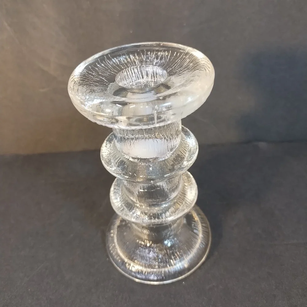 VTG Frosted Glass Fairy Lamp Tiered Pedestal Base Frosted Glass Live Love Laugh